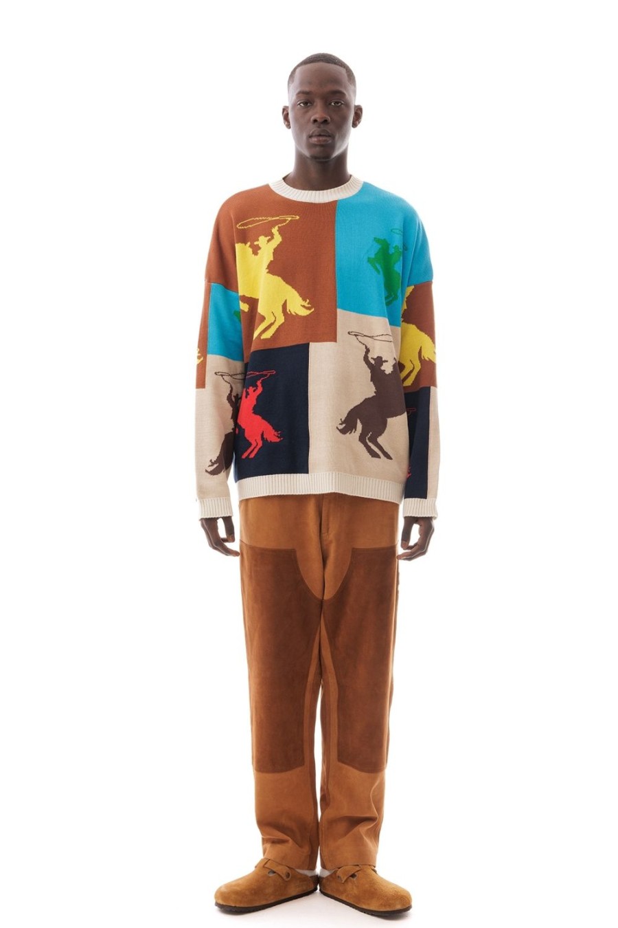 Abbigliamento LC23 | Jaquard Patchwork Horses Sweater