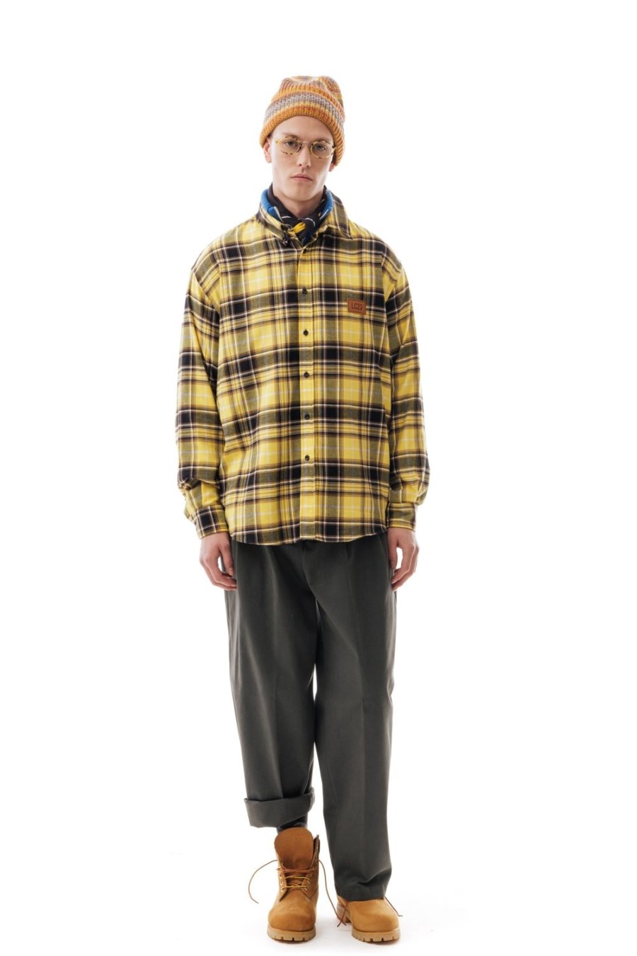 Abbigliamento LC23 | Flannel Check Shirt Yellow/Grey