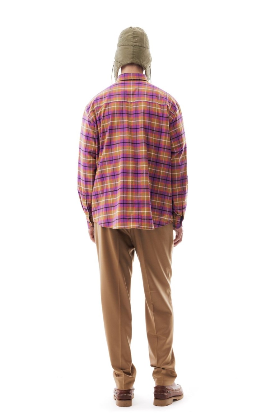 Abbigliamento LC23 | Flannel Check Shirt Camel/Purple