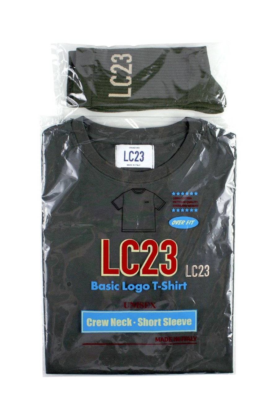 Abbigliamento LC23 | Basic T-Shirt + Socks Army Green-Beige