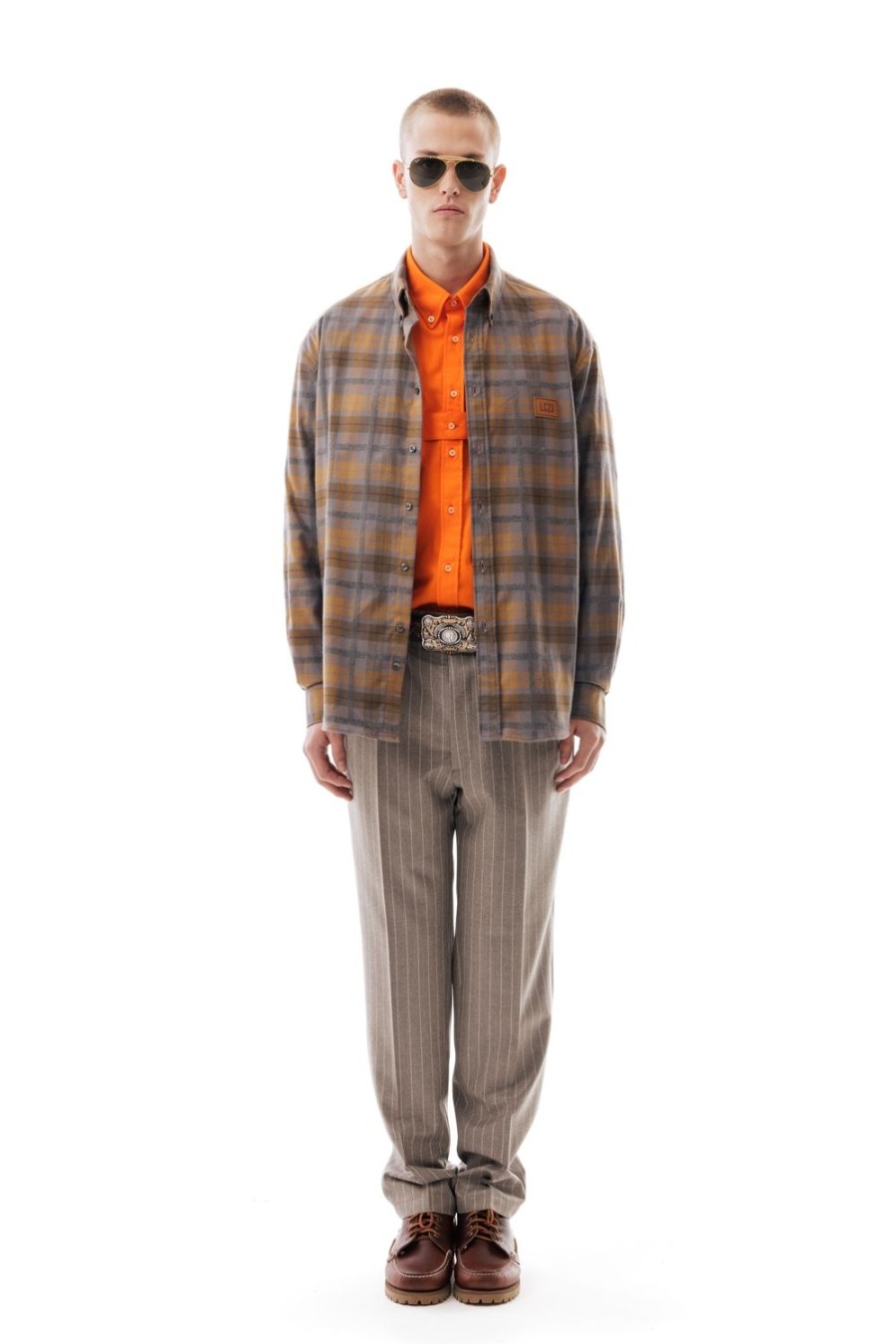 Abbigliamento LC23 | Flannel Check Shirt Grey/Camel