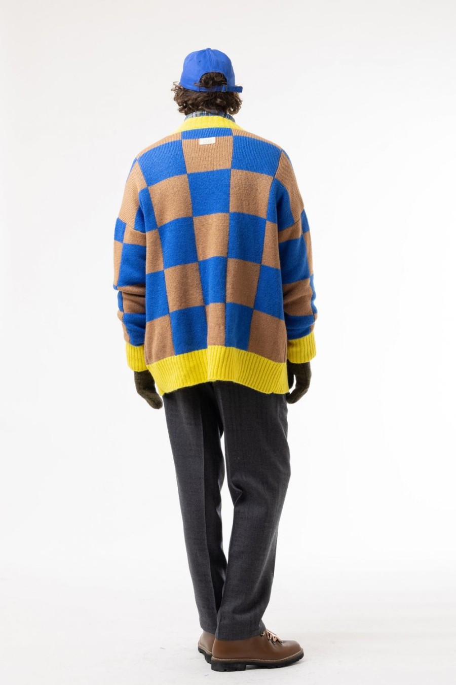 Abbigliamento LC23 | Checkered Cardigan Camel/Blue/Yellow