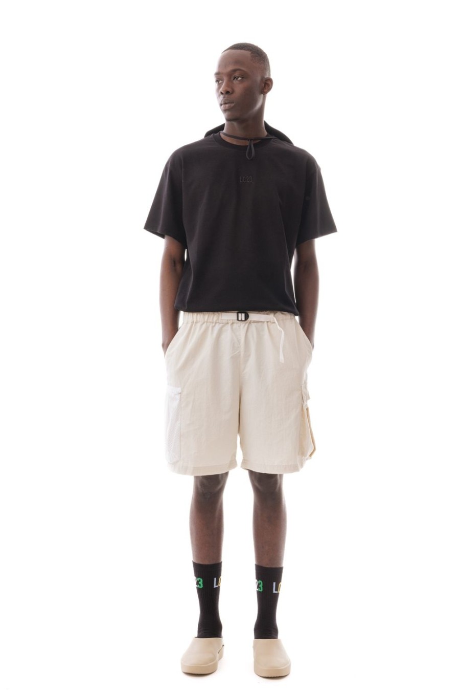 Abbigliamento LC23 | Nylon Cargo Shorts White