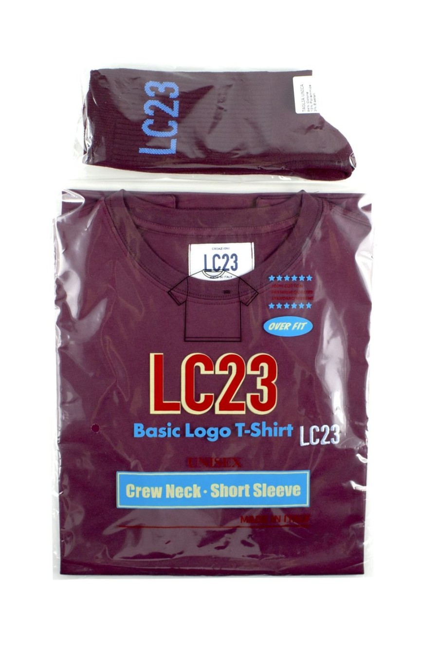 Abbigliamento LC23 | Basic T-Shirt + Socks Bordeaux-Blue