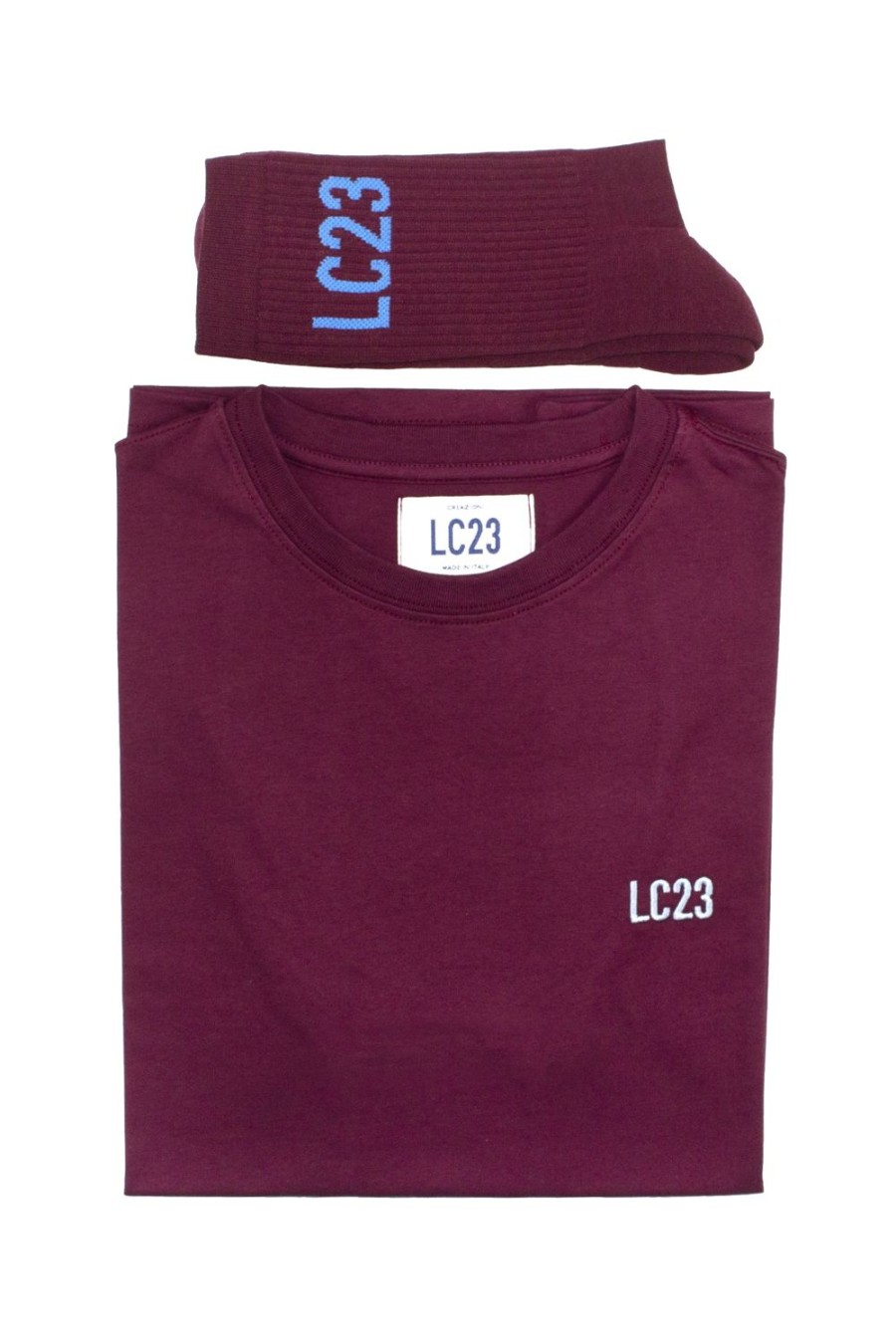 Abbigliamento LC23 | Basic T-Shirt + Socks Bordeaux-Blue