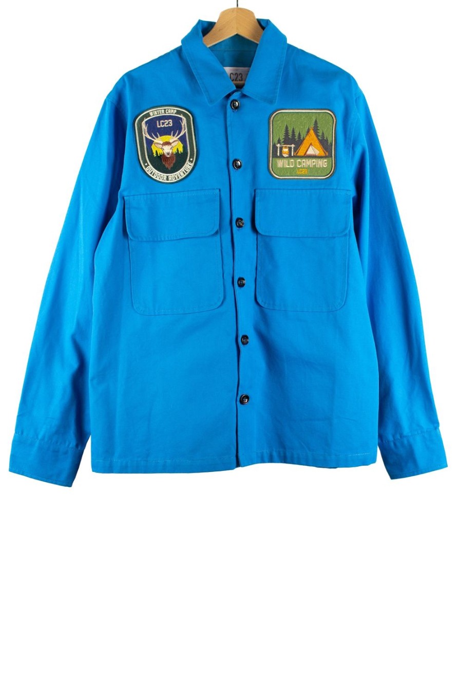 Abbigliamento LC23 | Patch Canvas Overshirt Turquoise